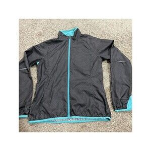 REI Jacket Women Medium Gray Running Track Full Zip Windbreaker Poly Lightweight